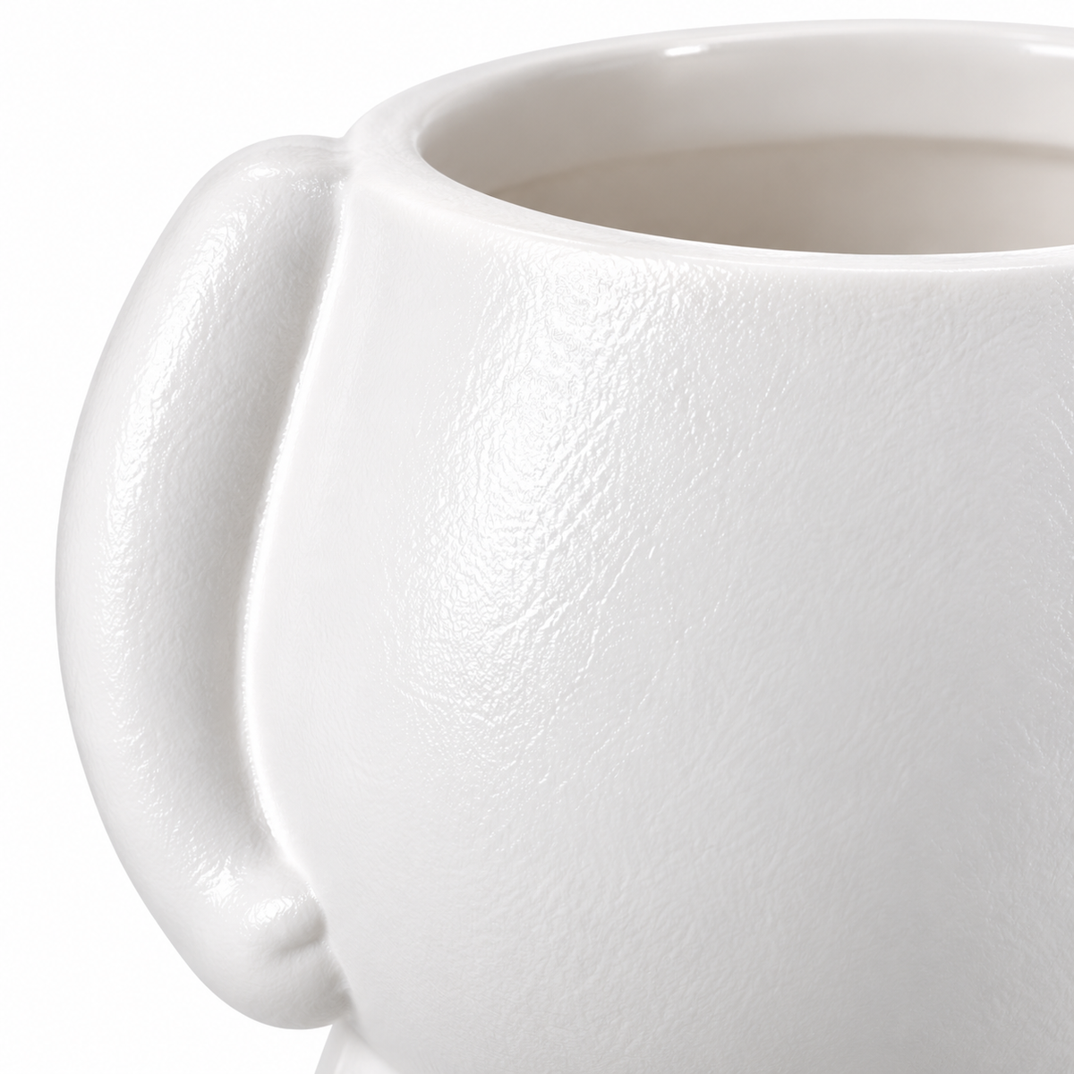 Professional close-up of the white character plant pot