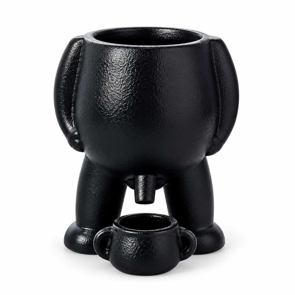 Black character plant pot