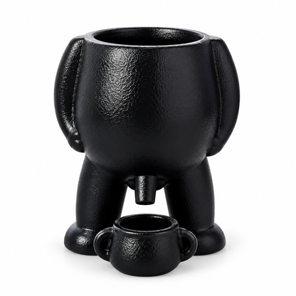 Black character plant pot